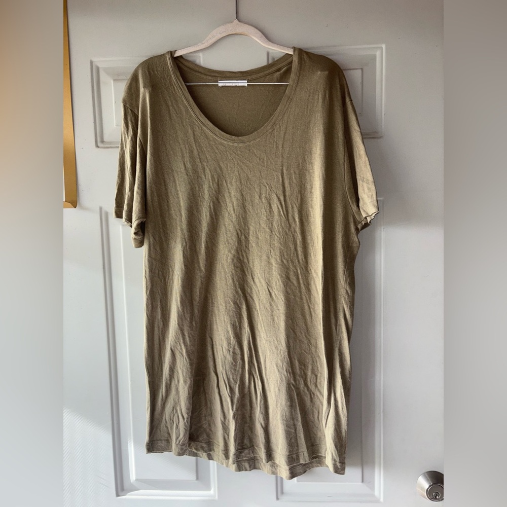 John Elliott olive green shirt dress size 4